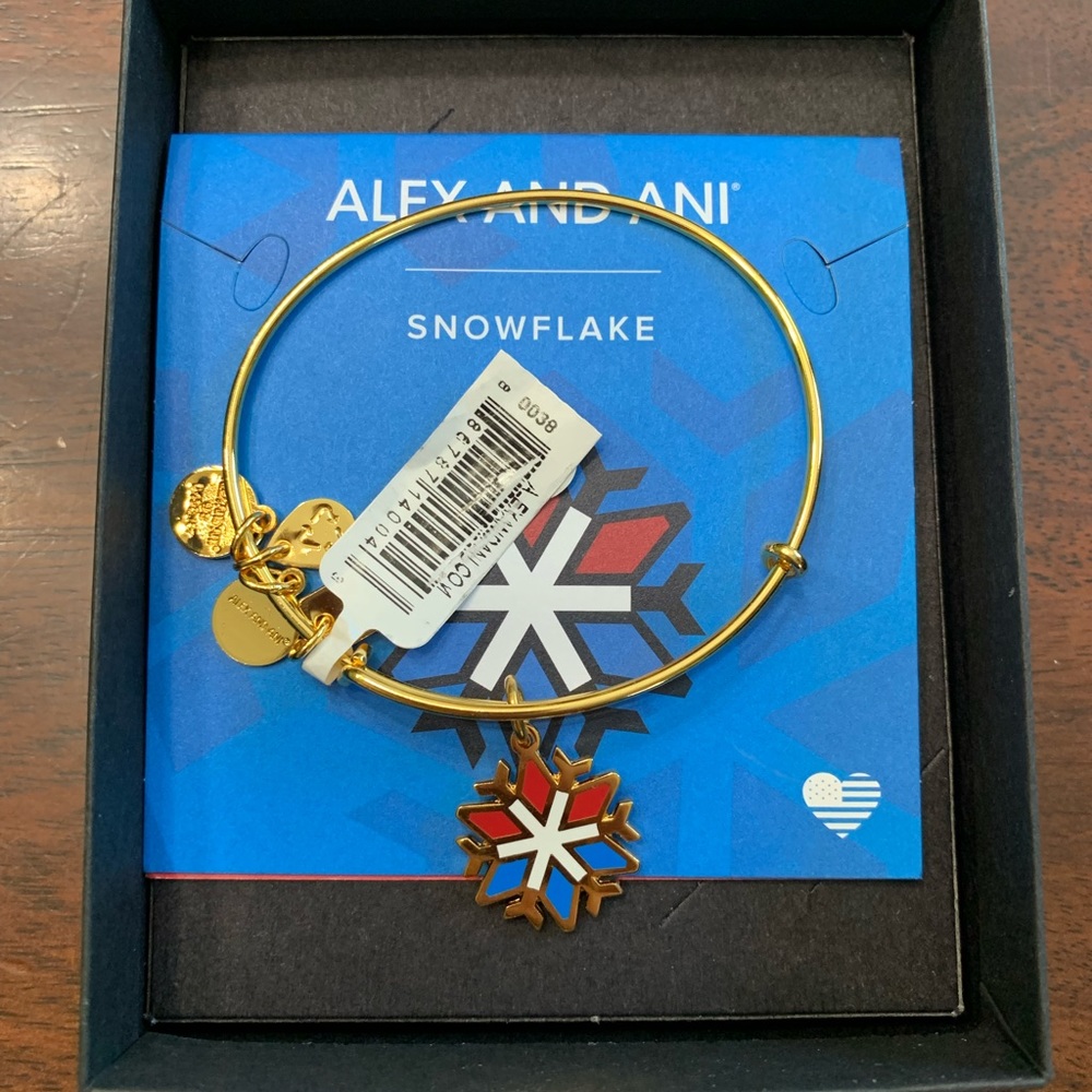 Alex and Ani TEAM USA Snowflake Bangle Gold